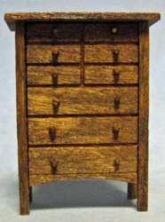Arts and Crafts Era Tall Dresser Quarter-inch scale