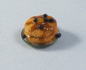 Blueberry Pancakes on a Plate Half-inch scale