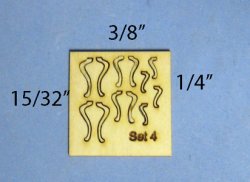 Cabriole Legs Set #4 Quarter-inch scale