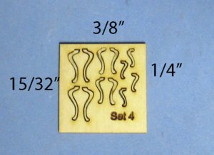 Cabriole Legs Set #4 Quarter-inch scale