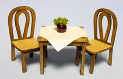 Cafe Table and 2 Chairs Half-inch scale