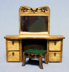 Chloe's Dressing Table and Bench Half-inch scale