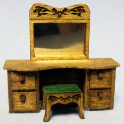 Chloe's Dressing Table and Bench Quarter-inch scale