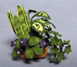 Dish Garden #1 in a Terra Cotta Bonsai Pot Half-inch scale