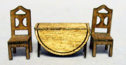 Drop-Leaf Table and 2 Chairs Set 1/120th scale