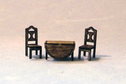 Drop-Leaf Table and 2 Chairs Set 1/144th scale