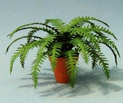 Boston Fern in a Terra Cotta Pot One-inch scale