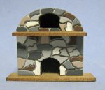Arched Stone Fireplace Quarter-inch scale