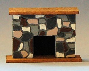 Stone Fireplace Quarter-inch scale