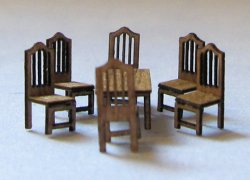 Formal Dining Room and 6 Chairs Set 1/144th scale