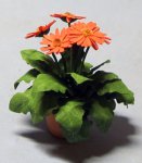 Gerbera Daisy in a Terra Cotta Pot One-inch scale