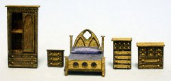 Gothic Bedroom Set 1/120th scale Gothic Bedroom Set 1/120th scale