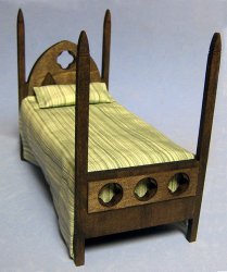 Gothic Single Bed One-inch scale
