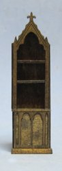 Gothic 1 Bay Bookcase Quarter-inch scale