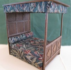 Gothic Canopy Bed One-inch scale