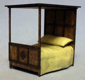 Gothic Canopy Bed Quarter-inch scale