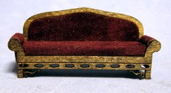 Gothic Upholstered Sofa Quarter-inch scale