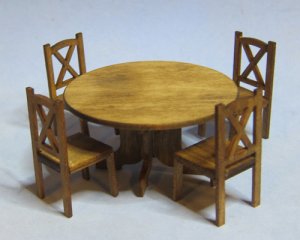 Hampton Dining Table and 4 Chairs Half-inch scale