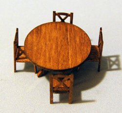 Hampton Dining Table and 4 Chairs Quarter-inch scale
