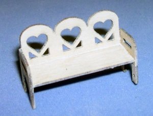 Heart Bench Quarter-inch scale