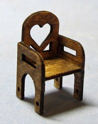 Heart Chair Quarter-inch scale