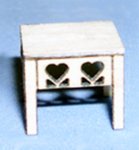 Heart End Table Quarter-inch scale
