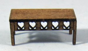 Heart Coffee Table Quarter-inch scale