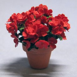 Impatiens in a Terra Cotta Pot One-inch scale