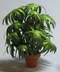 Lady Palm in a Terra Cotta Pot Half-inch scale