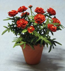Marigold in a Terra Cotta Pot One-inch scale