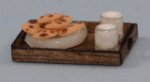 Milk and cookies on a tray Quarter-inch scale