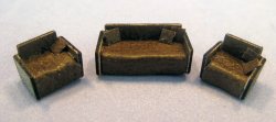 Modern Sofa and 2 Chairs 1/144th scale
