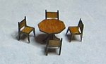 Octagonal Dining Table and 4 Chairs Set 1/120th scale