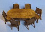 Oval Dining Table and 6 Chairs Half-inch scale