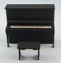 Upright Piano and Bench Half-inch scale Upright Piano and Bench Half-inch scale