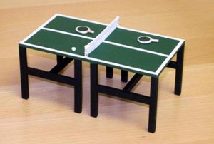 Ping Pong Table With Paddles One-inch scale