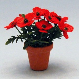 Poppies in a Terra Cotta Pot Half-inch scale
