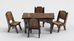 Rectangular Kitchen Table and 4 Chairs 1/120th scale