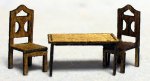 Rectangular Kitchen Table and 2 Chairs Set 1/120th scale