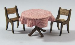 Round Bistro Dining Set Quarter-inch scale