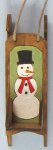 Antique Sled with Etched Snowman Half-inch scale