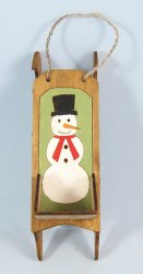 Antique Sled with Etched Snowman One-inch scale