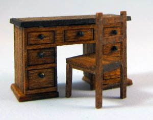Taylor's Desk and Chair Quarter-inch scale
