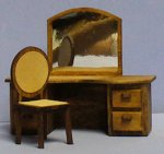 Tribeca Dressing Table and Chair Half-inch scale