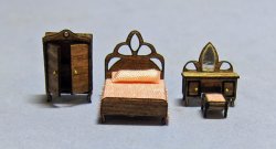 Victorian Era Bedroom Set 1/144th scale Victorian Era Bedroom Set 1/144th scale