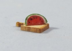 Watermelon Slice on a Cutting Board Quarter-inch scale