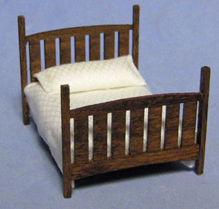 Arts and Crafts Era Bed Quarter-inch scale - Click Image to Close