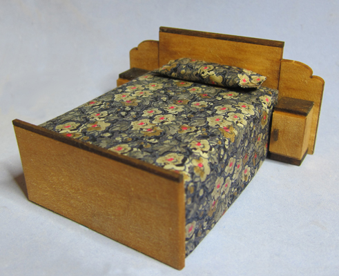 Art Deco Bed With Cabinets Half-inch scale - Click Image to Close