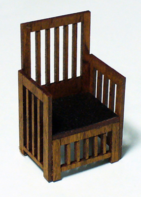 Arts and Crafts Era Chair Half-inch scale - Click Image to Close