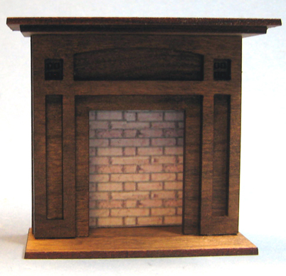 Arts and Crafts Era Fireplace Half-inch scale - Click Image to Close